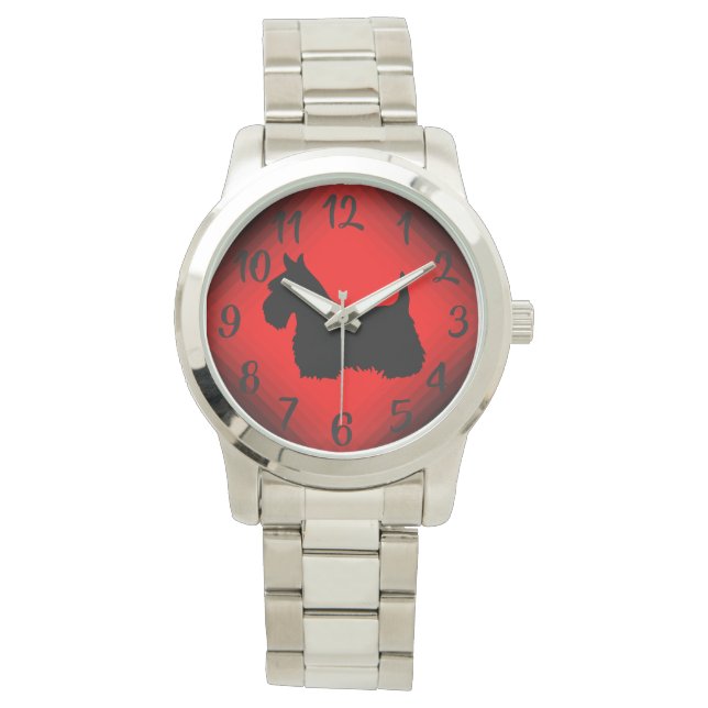 Montre Ecosse, Terrier écossais, noir/rouge à blé (devant)