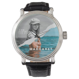 Montre Écran photo Retro élégant noir et blanc