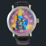 Montre Écureuil Bleu Mangeant Un Fruit<br><div class="desc">Écureuil Bleu Mangeant Un Fruit</div>