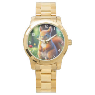 Montre Écureuil Brun Assis Sur Gazon-43543