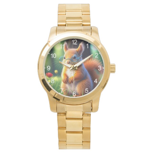 Montre Écureuil Brun Assis Sur Gazon-43543 (devant)