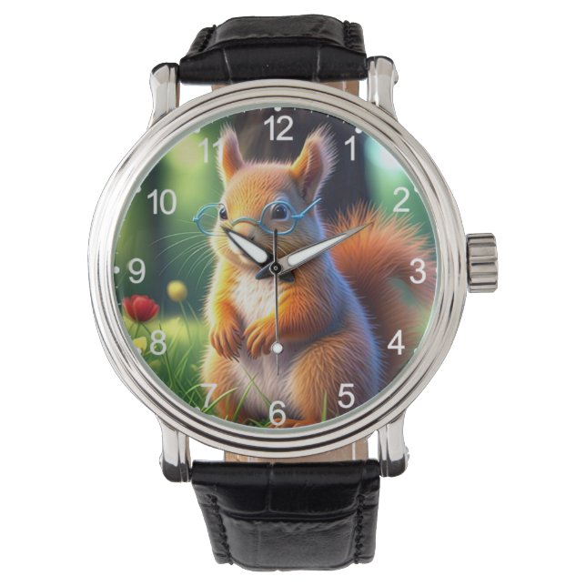 Montre Écureuil Brun Assis Sur Gazon-43543 (devant)