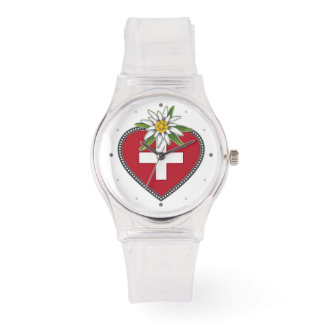 Montre Edelweiss Heart Swiss Flag Watch