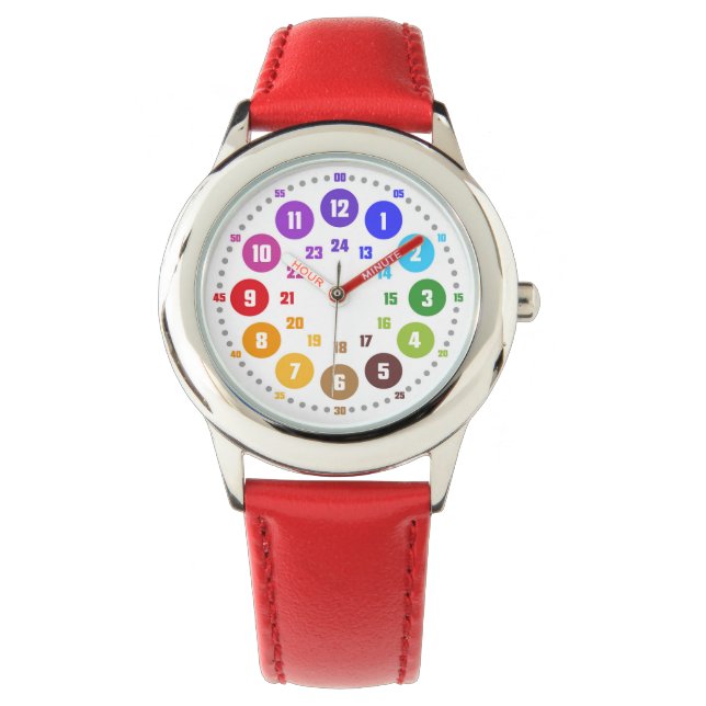 Montre éducative en bracelet pour enfants, cadeau  (devant)