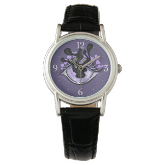 Montre Éffrayant Gothique Violet Oeil Halloween Art