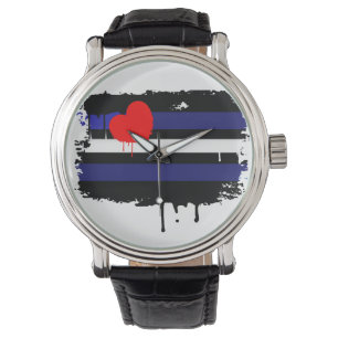 MONTRE ÉGOUTTURE EN CUIR DE DRAPEAU - .PNG