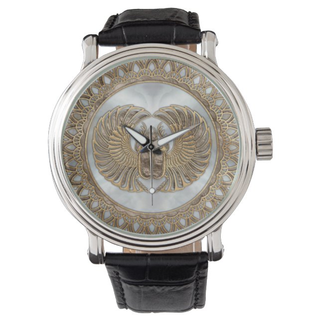 Montre Egyptien Scarab Beetle Pastel Golds (devant)