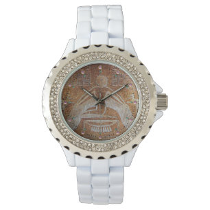Montre EI, déesse égyptienne blanc Brown blanc antique