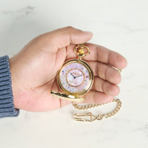 Montre électronique de Fleur sauvage lunaire rose