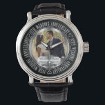 Montre Élégant 10e anniversaire de Mariage Noms photos<br><div class="desc">Personnalisez cet élégant design photo du 10e anniversaire de mariage avec vos photos,  noms et dates de mariage et d'anniversaire. Design original créé par Holiday Hearts Designs.</div>