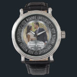 Montre Élégant 10e anniversaire de Mariage Noms photos<br><div class="desc">Personnalisez cet élégant design photo du 10e anniversaire de mariage avec vos photos,  noms et dates de mariage et d'anniversaire. Design original créé par Holiday Hearts Designs.</div>