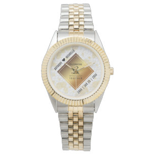 Montre Élégant 3ème anniversaire de Mariage en cuir