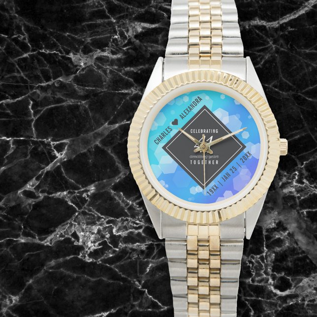 Montre Élégant 41ème anniversaire Mariage de Topaz Bleu (Créateur téléchargé)