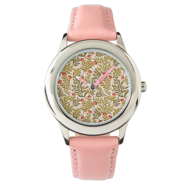 Montre Elégant aquarelle motif floral (devant)