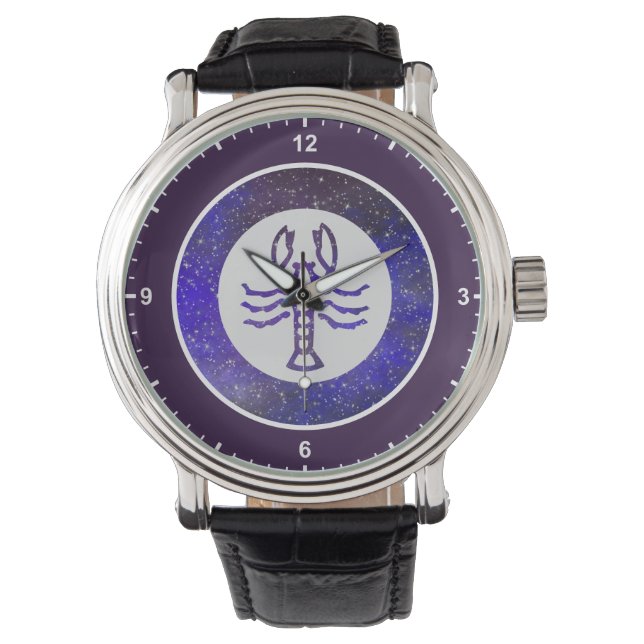 Montre Élégant cadre violet personnalisé SIGNE Zodiaque G (devant)