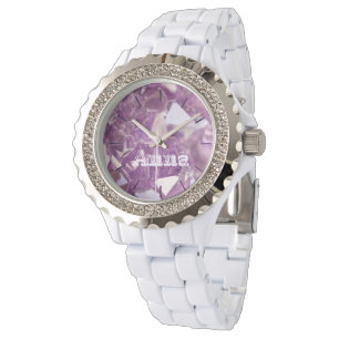 Montre Élégant Chic Faux Feminine Nom Amethyst