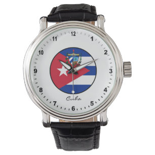 Montre Elégant Cuba Watch & drapeau cubain / La Havane