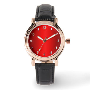 Montre Élégant dégradé rouge avec chiffres blancs