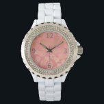 Montre élégant faux or motif d'ananas tropical<br><div class="desc">Un motif d'ananas en faux or tendance et élégant. Vous pouvez customiser la couleur arrière - plan.</div>