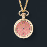 Montre élégant faux or motif d'ananas tropical<br><div class="desc">Un motif d'ananas en faux or tendance et élégant. Vous pouvez customiser la couleur arrière - plan.</div>