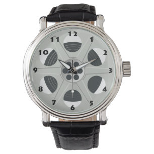 MONTRE ÉLÉGANT FILM RETRO REEL AVEC NUMÉROS