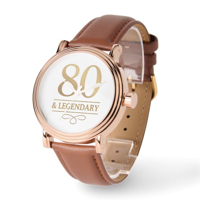 Montre Elégant Gold 80th & Legendary Birthday (Angle)