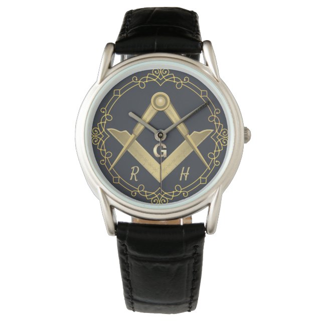 Montre Elégant Gold Border Masonic eWatch (devant)