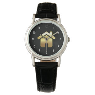 Montre Elegant Gold House Symbole Real Estate Design