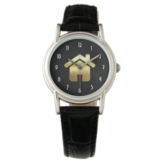 Montre Elegant Gold House Symbole Real Estate Design (devant)