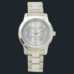 Montre Elegant Heart Diamonds<br><div class="desc">Une élégance opulente encadre ce 10ème anniversaire mariage dans un design diamant à échalotes unique avec un diamant central à goutte d'eau avec des éclaboussures imbriquées sur un dégradé de couleur étain. Design original par Holiday Hearts Designs (droits réservés). Veuillez noter que tous les embellissements sont imprimés et ne sont...</div>