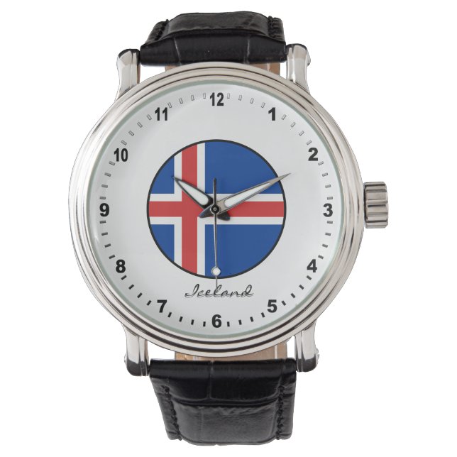 Montre Elégant Islande Watch & Drapeau islandais (devant)