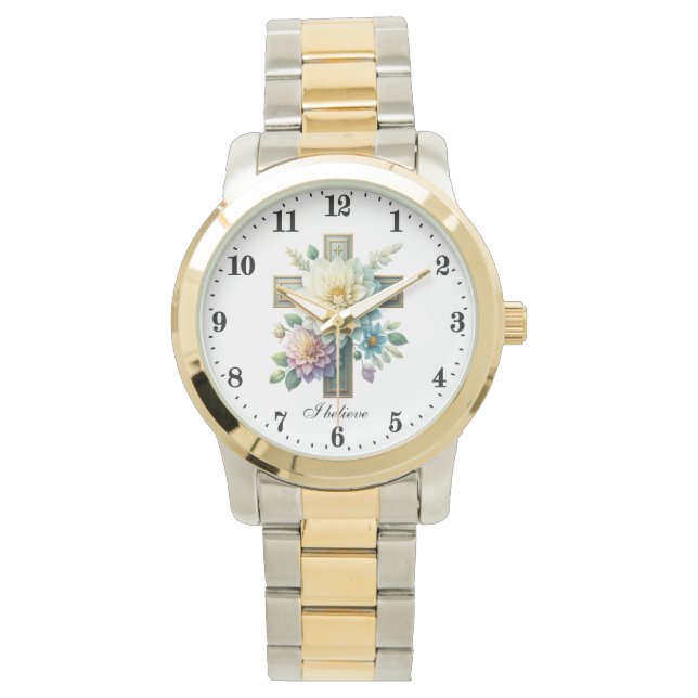 Montre Élégant Je crois Cross Religieux (devant)