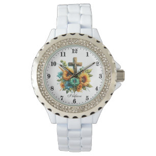 Montre Élégant Je crois Cross Religieux