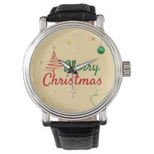 Montre Elégant Joyeux Noël Arbre de Noël Design de vacanc
