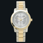 Montre Élégant jubilé de diamant 60e anniversaire de Mari<br><div class="desc">Une élégance opulente encadre ce 60e anniversaire mariage dans un design diamant à coquilles Saint-Jacques unique avec un diamant central en goutte de fer avec des éclats faux ajoutés sur un dégradé de couleur argentée. Design original par Holiday Hearts Designs (droits réservés). Veuillez noter que tous les embellissements sont imprimés...</div>