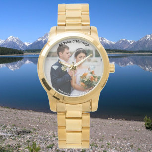 Montre Elégant Jubilé d'or Photo personnalisée