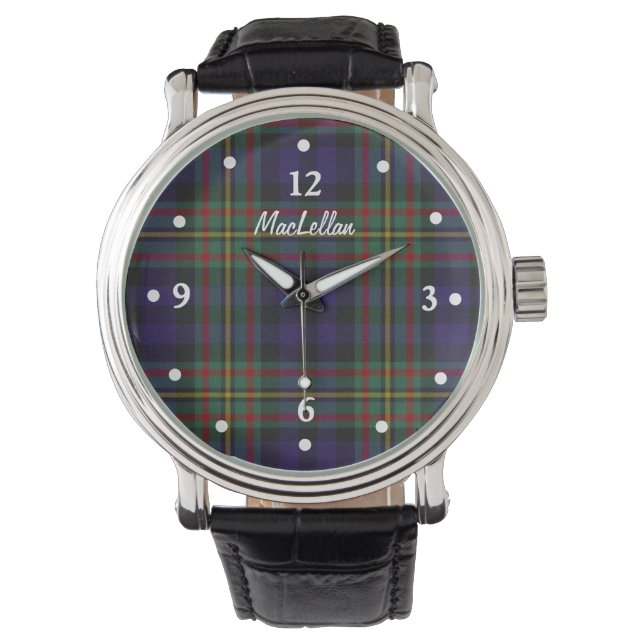 Montre Élégant MacLellan Plaid Faced Custom Watch (devant)