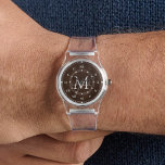 Montre élégant monogramme brun chic brun Silicone Strap C<br><div class="desc">élégant monogramme personnalisé minimaliste élégant brun Silicone Strap Clear Watch vous pouvez changer la couleur de police,  la taille et le style. grand comme cadeau des groomsmen,  cadeau mariage et plus.</div>