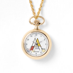 Montre Élégant monogramme de lettre artistique. Lettre A