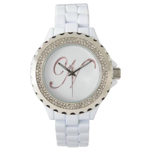 Montre Élégant Monogramme N or Rose (devant)