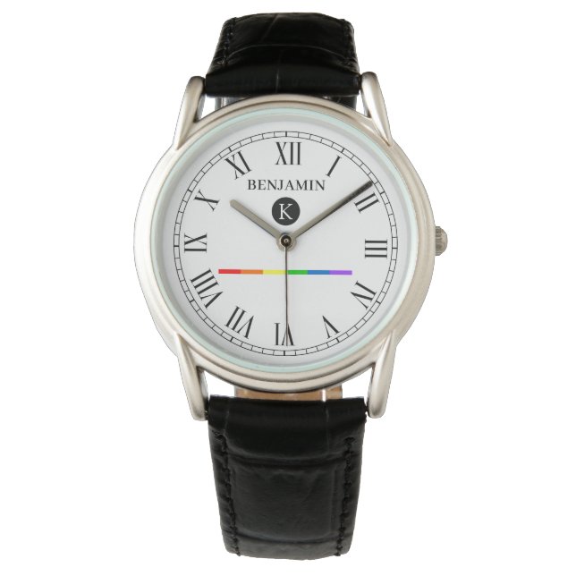 Montre Elégant Monogramme Personnalisé Gay LGBT Watch (devant)
