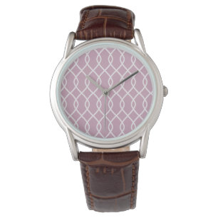 Montre Élégant Motif de vague Mauve