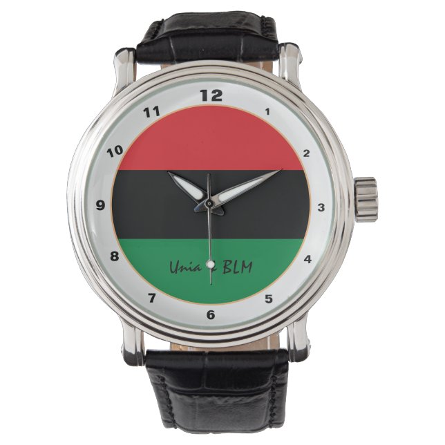 Montre Élégant panafricain, Unia Drapeau Symbole mode (devant)
