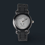 Montre Élégant Parties scintillant étincelante Argent Éti<br><div class="desc">Parties scintillant Girly Silver Sparkle Drips Monogramme Monogramme avec parties scintillant de mode faux argent gouttes sur un arrière - plan chic avec votre monogramme et nom personnalisés. Veuillez nous contacter à cedarandstring@gmail.com si vous avez besoin d'aide pour la conception ou les produits correspondants.</div>