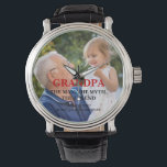 Montre Elegant Père`s Day Photo Watch Cadeau<br><div class="desc">Elegant Père`s Day Photo Watch Cadeau Le design a une photo complète. La typographie moderne en noir et blanc recouvre la photo. Personnalisez avec vos noms et ajoutez votre photo. Un grand cadeau pour un père ou un grand-père pour la fête du Père,  l'anniversaire ou Noël</div>