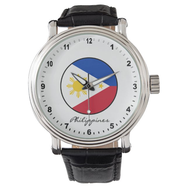 Montre Elégant Philippines Watch & Philippine Drapeau (devant)