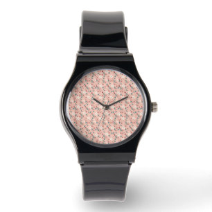 Montre Élégant rose froral
