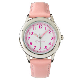 Montre Élégant rose moderne élégant Nom personnalisé Enfa