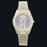 Montre Elégant Ruby | Diamants 40e anniversaire de Mariag<br><div class="desc">Une élégance opulente encadre ce design d'anniversaire du 40e mariage dans un design diamant à coquille unique avec diamant en forme de larme central aux accents de rubis en forme de coeur et aux éclats imbriqués sur un dégradé argenté. Veuillez noter que tous les embellissements sont imprimés et ne sont...</div>