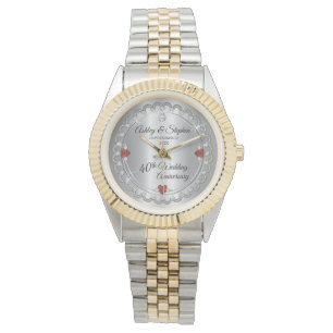 Montre Elégant Ruby   Diamants 40e anniversaire de Mariag